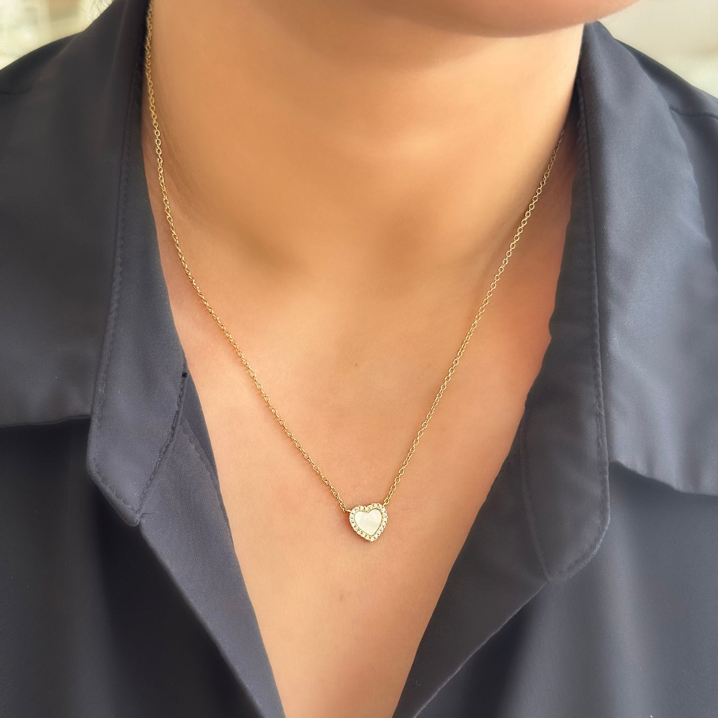 Collar Corazón White