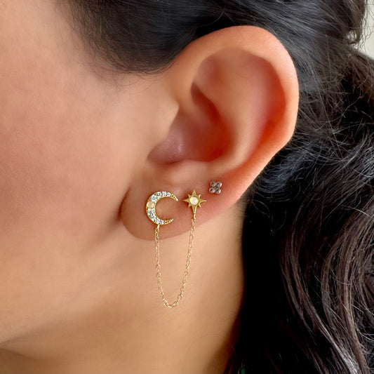 Doble Piercing Luz de Luna