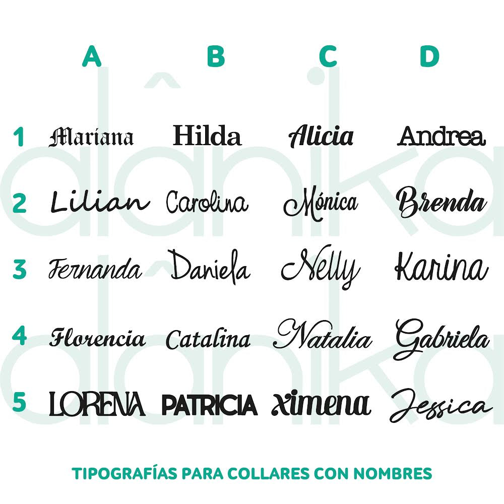 Collar de Nombre 4 letras o mas