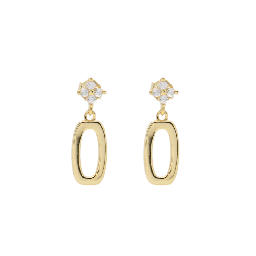 Aretes Flor Oval