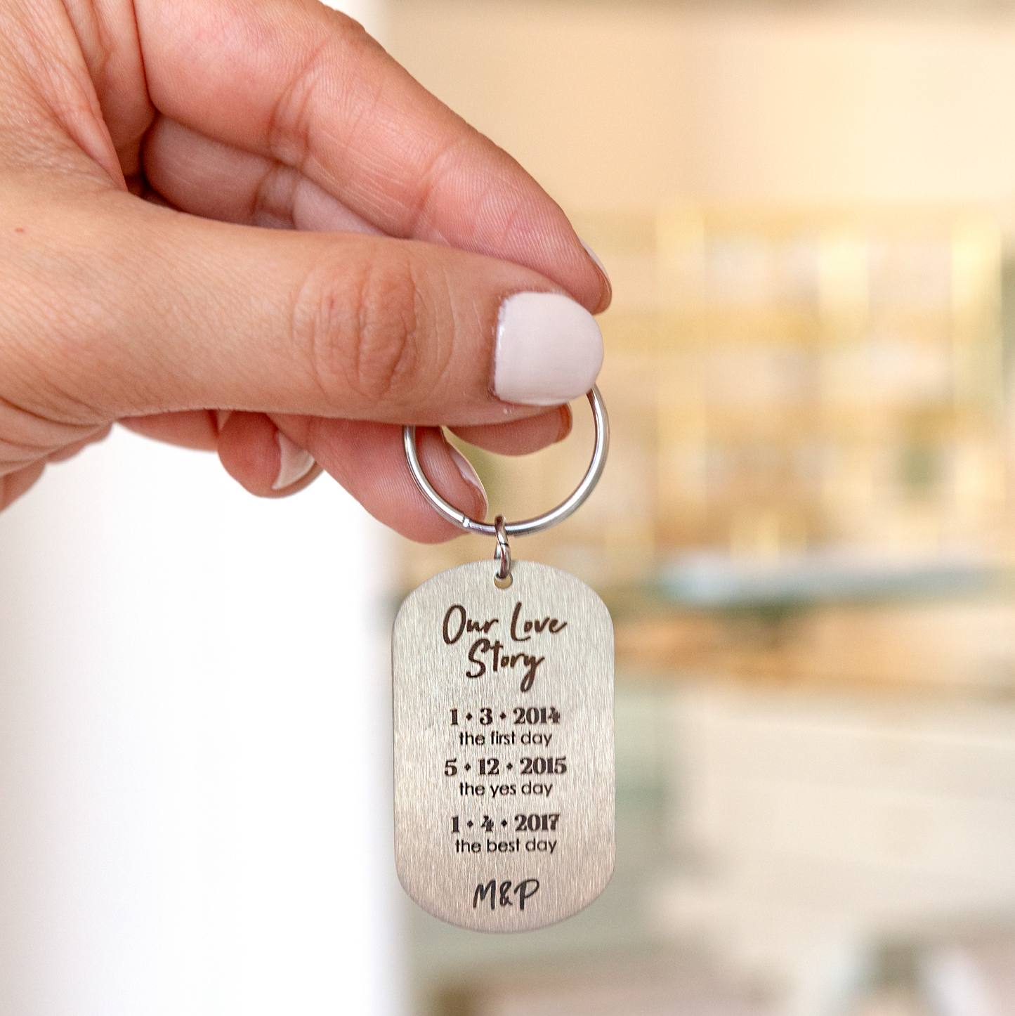 Llavero Placa Estilo Militar