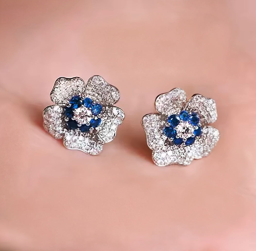 Aretes Blue Flower