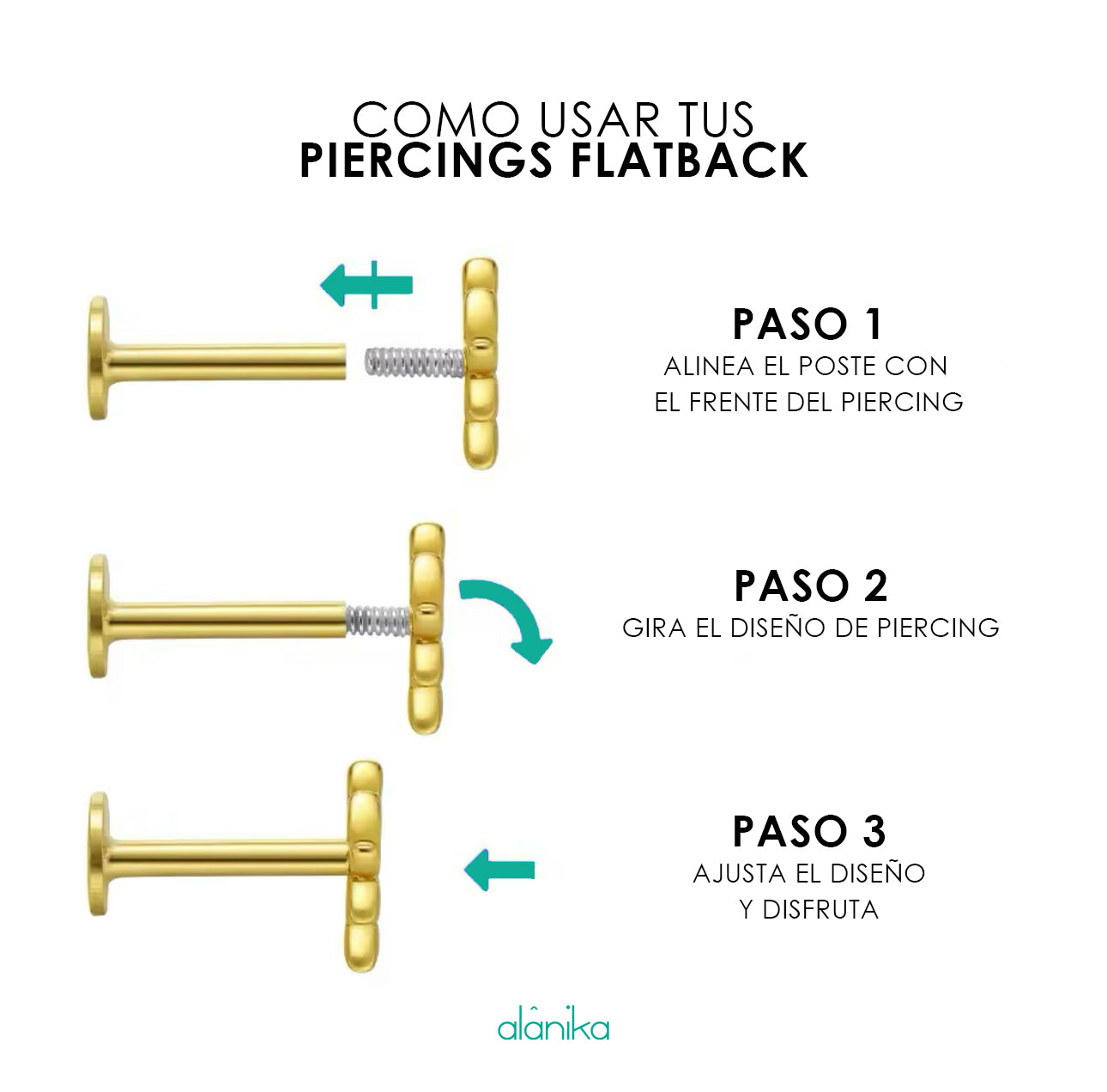 Piercing Flores Flatback