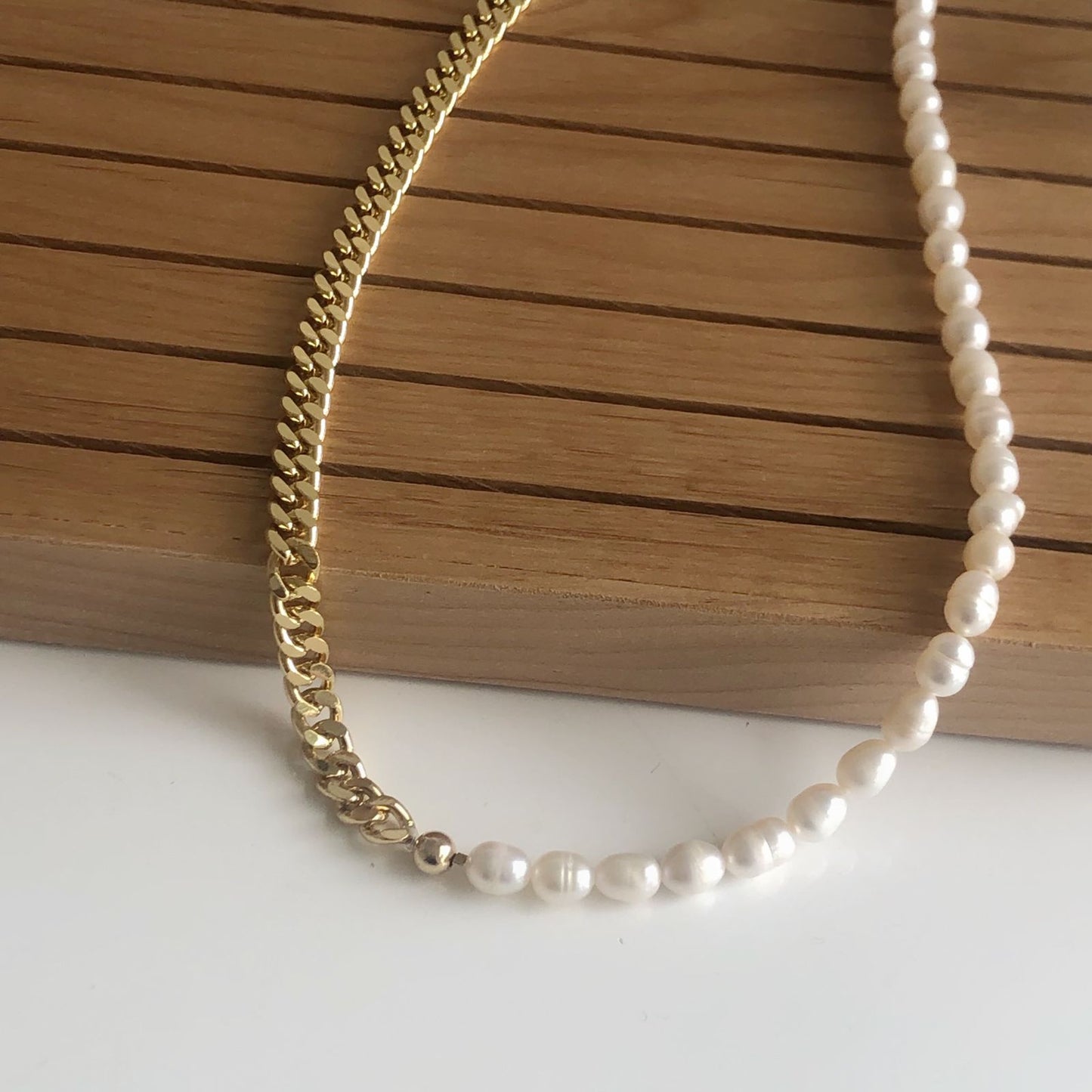 Collar Duo Perla y Cadena