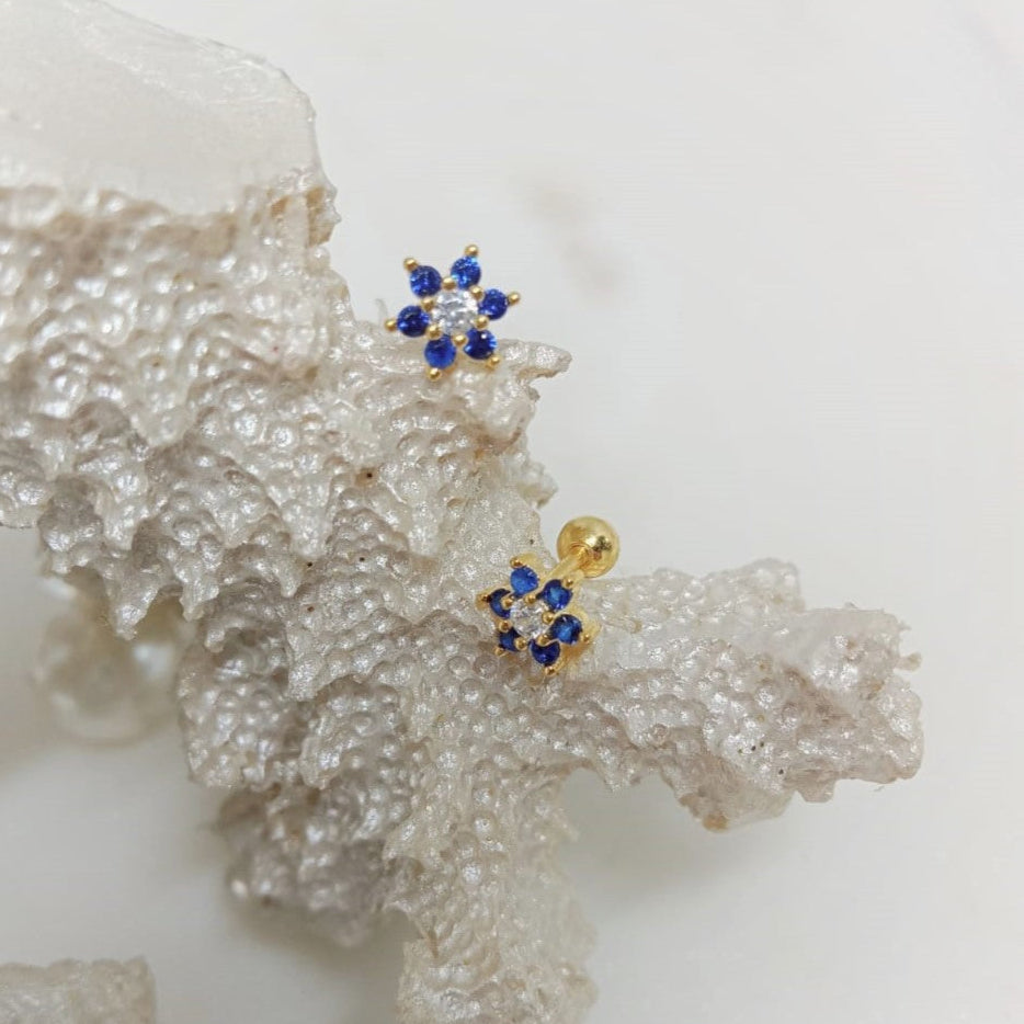Piercing Flor Azul❀