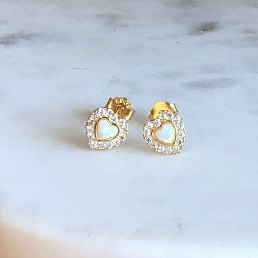 Aretes Corazón Ópalo