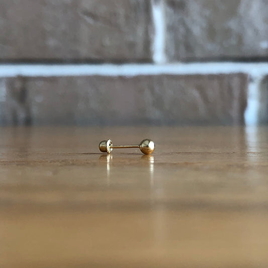 Broquel Ball 3mm Oro de 10k