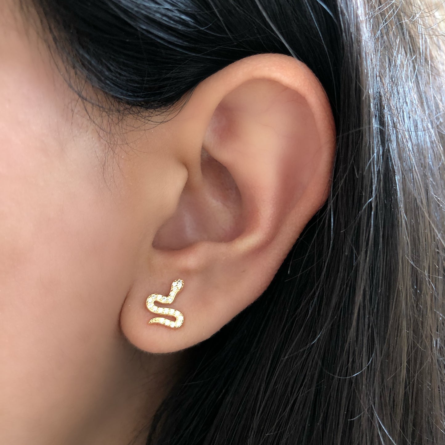 Aretes Serpiente con Circonia