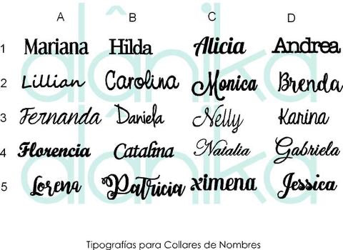 Collar nombre 3 letras