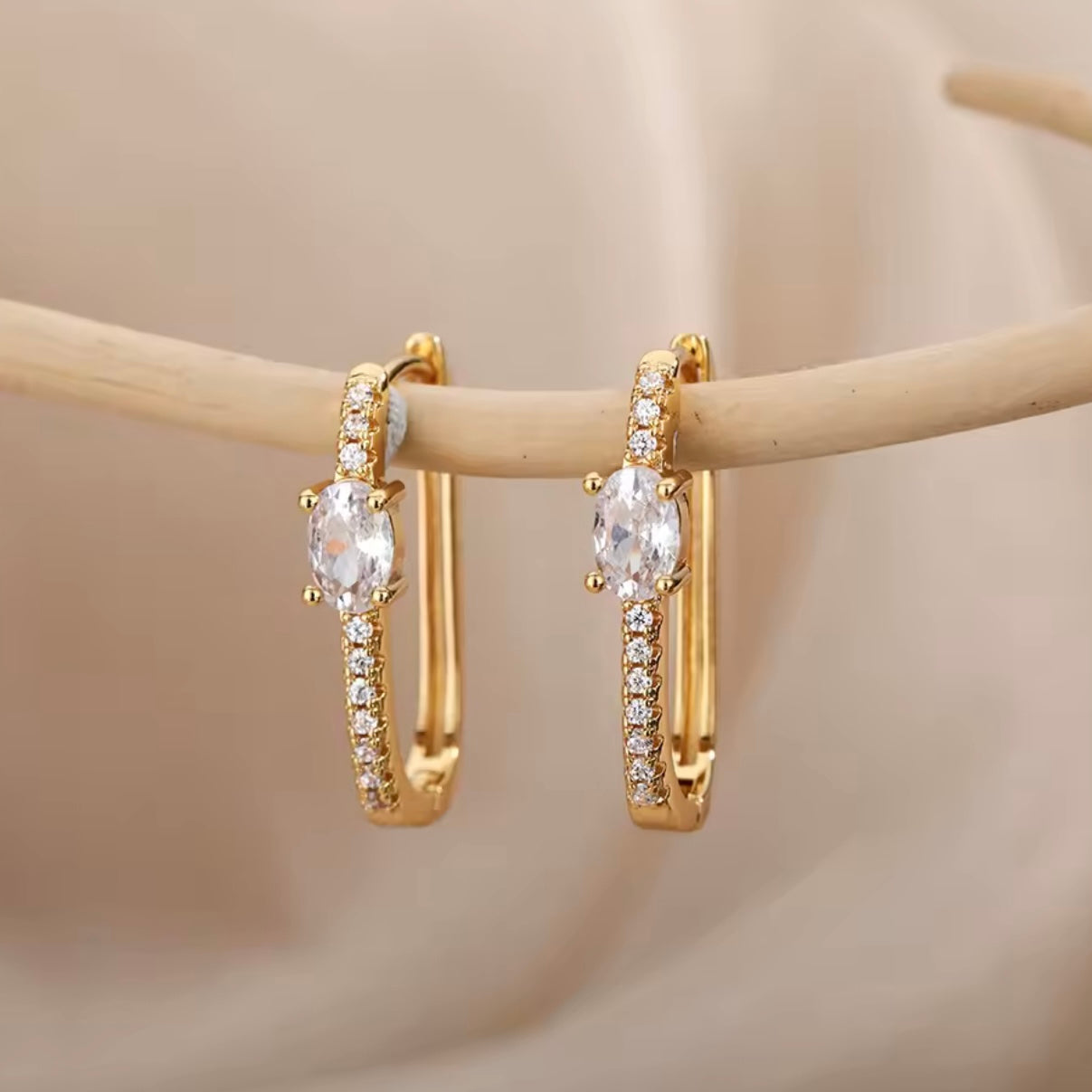 Arracadas Pavé Oval