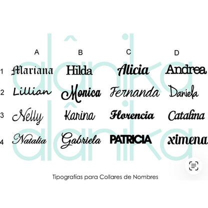Collar dos nombres y corazón personalizado