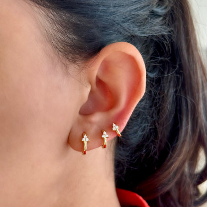 Par Arracadas Tri Flora Lisa🤍