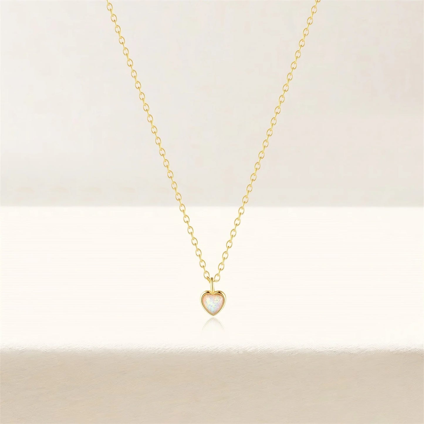 Collar Corazón Mini Ópalo