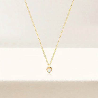 Collar Corazón Mini Ópalo