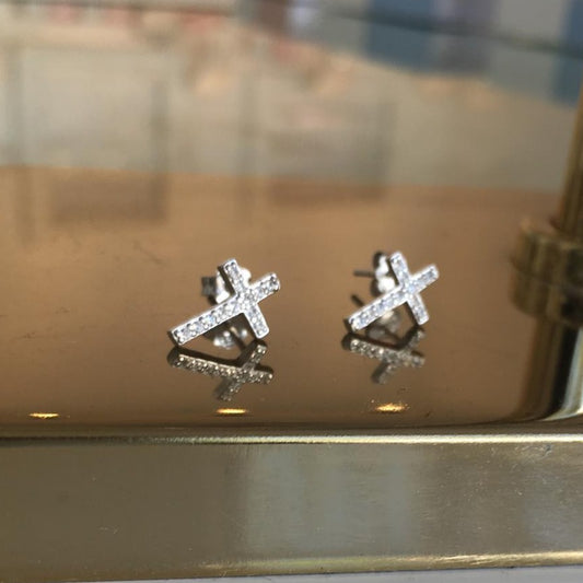 Par Aretes Silver Cruz